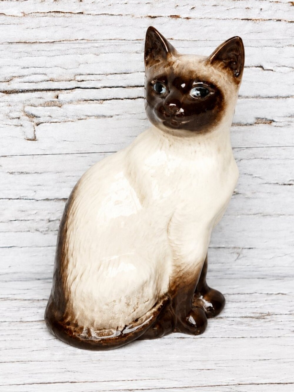 Beswick 1887 Siamese Cat Figurine, Vintage Blue Eyes Cat, English Porcelain